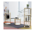 Iron shelves floor marble multi-layer bedroom creative storage rack living room storage rack